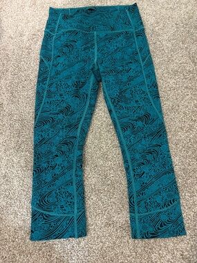 lululemon athletica Teal & Black Patterned Leggings